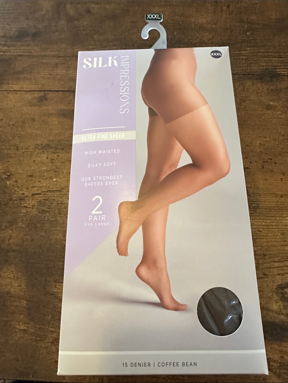 Impressions women’s Sheer Tights - Coffee Bean XXXL